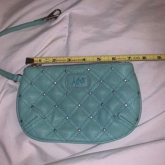 Teal Aero Studded Zipper Wristlet - Picture 8 of 10